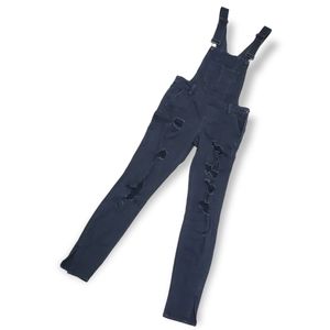 Dollhouse Distressed Black Skinny Overalls Size 1